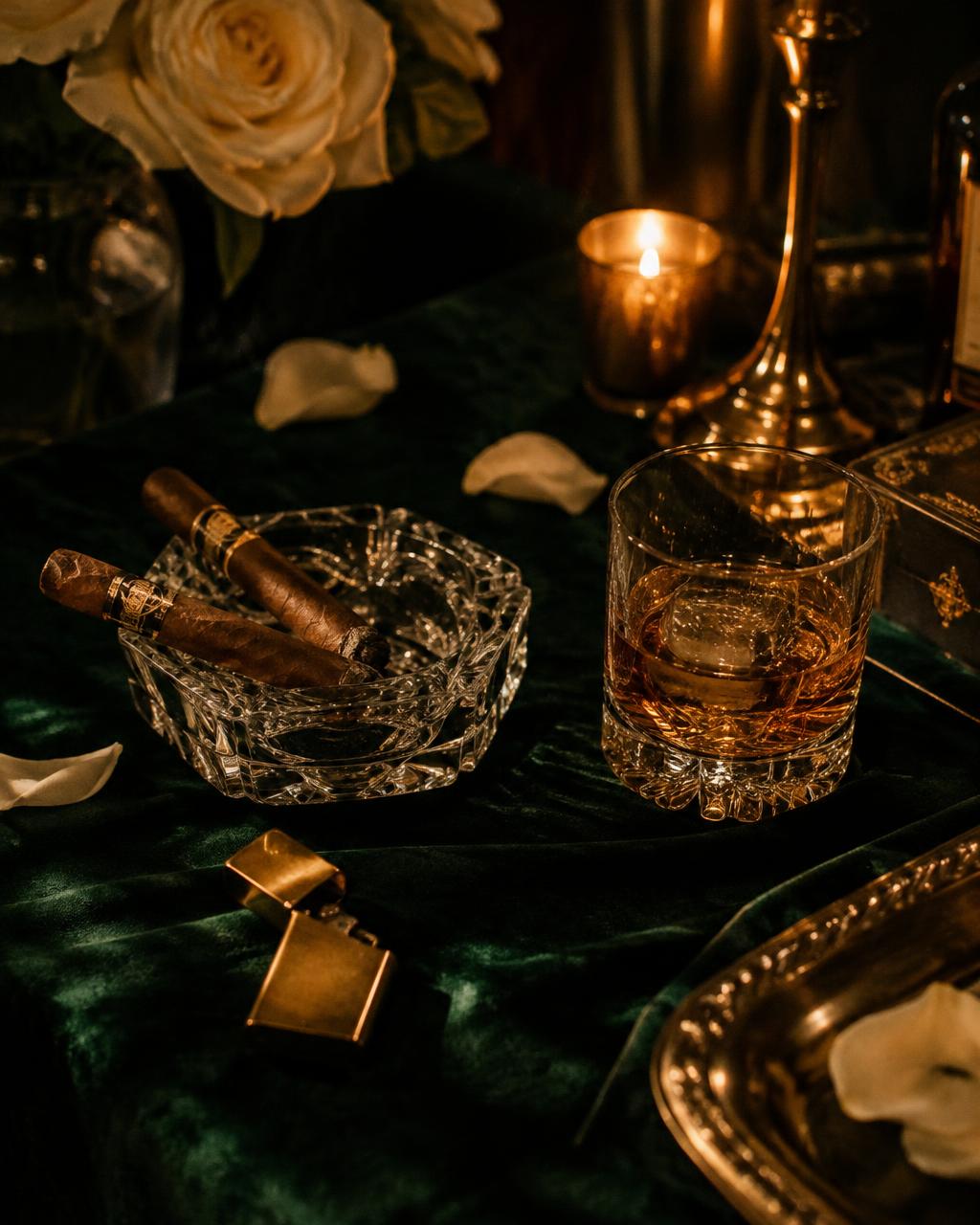 Cigars, amber spirits, and candlelight at The Grooms' Social